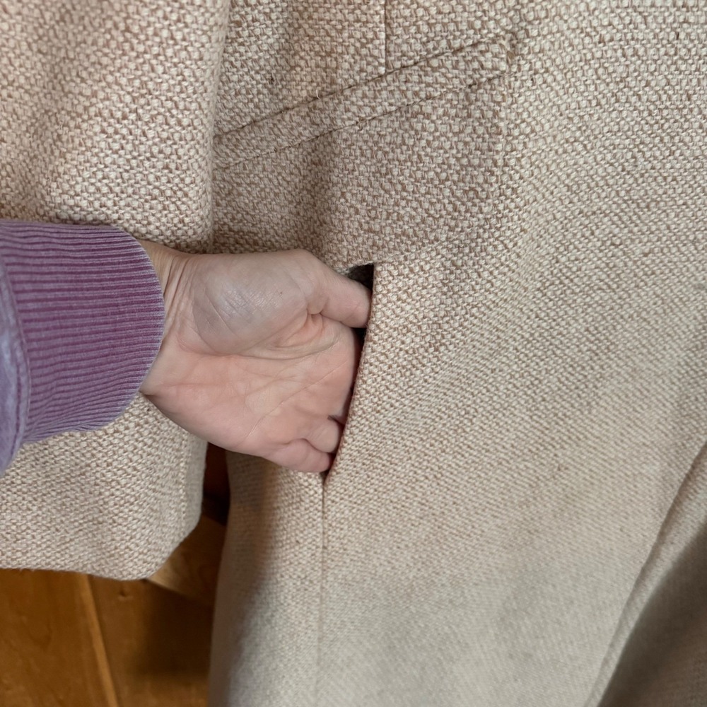 Metrostyle Beige Tweed Wool Blend Coat Blazer Size 20 - Picture 5 of 10